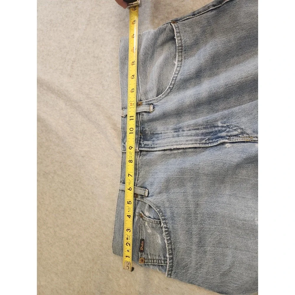Polo Ralph Lauren Jeans Mens 36x34‎ Light Wash Sullivan Slim Distressed Raw Vtg
